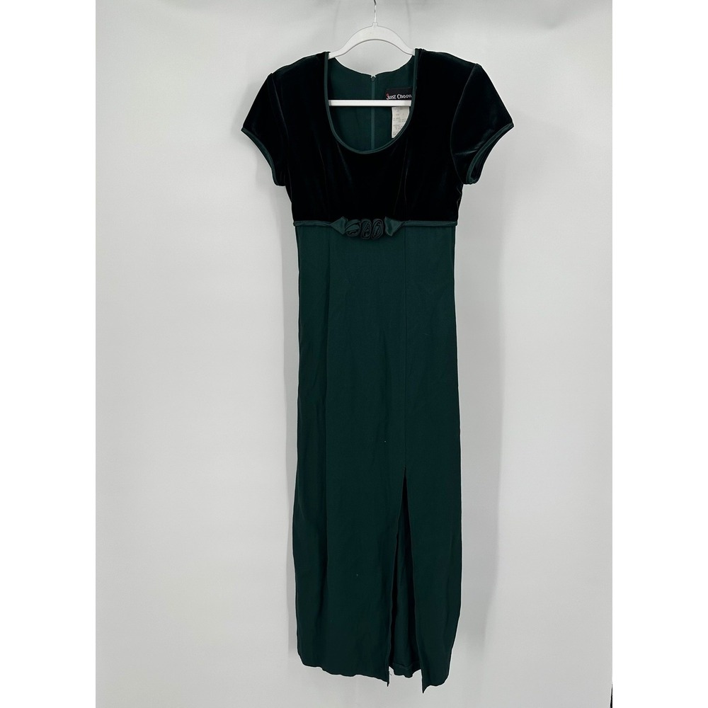 Just Choon Womens Vintage Velvet‎ Trim Evening Dress Size 3 Gothic Prom Formal